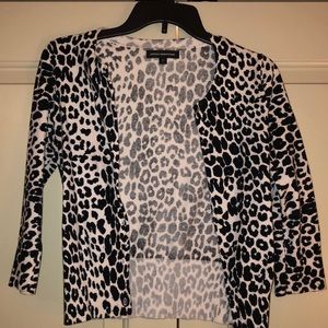 Express Design Studio Black Leopard Cardigan